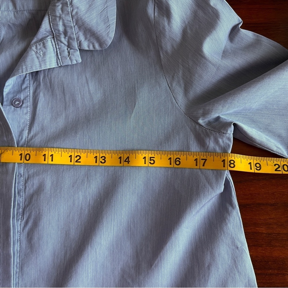 Tara Jarmon Blue Button Down striped shirt size EU 36 or US 6 - Picture 10 of 13